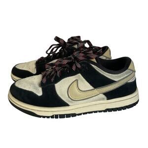 Nike Dunk Low Black Sail Suede Leather Sneakers Women’s 5 Youth 3.5